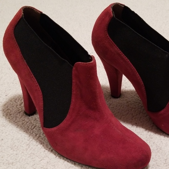 Stefania red wine suede booties - Picture 3 of 4